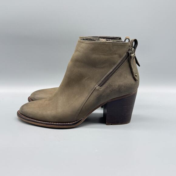 Blondo Boots Womens 8 Brown Waterproof Leather Ankle Side Zip Nivada Block Heel - Picture 5 of 10